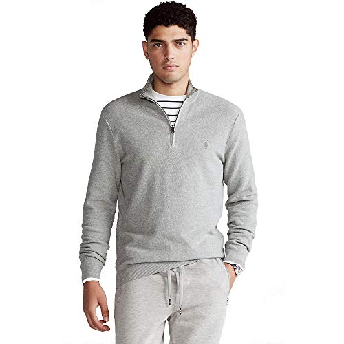 Ralph Lauren Jersey con Cuello Zip (S, Grey Heather)