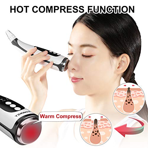 RaMoKey Limpiador De Poros Eliminador de Espinillas Succionador de Puntos Negros y Espinillas Puntos Negros Limpiador, limpiador facial USB Blackhead Remover con 6 Pulidores Faciales