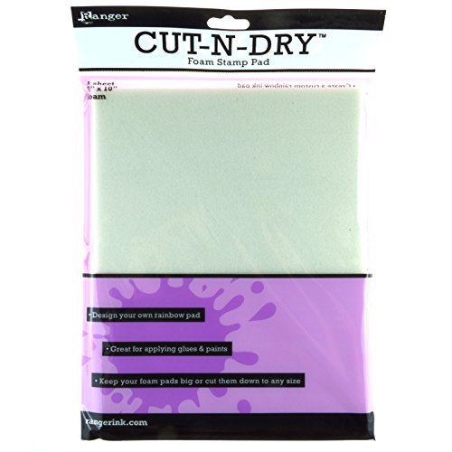 Ranger Inkssentials Cut-N-Dry - Almohadilla Recortable de Espuma para aplicar Tinta, Color Blanco