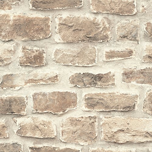 Rasch Papel pintado 860610 de la colección b.b home passion VI, papel pintado no tejido efecto piedra rústica, 10,05 m x 53 cm