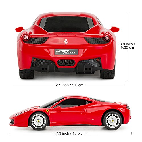 RASTAR Coche teledirigido Ferrari, 1:24 Ferrari 458 Italia teledirigido, juguete rojo Ferrari