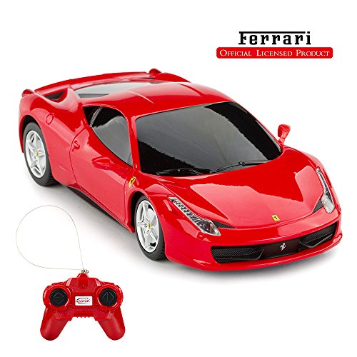 RASTAR Coche teledirigido Ferrari, 1:24 Ferrari 458 Italia teledirigido, juguete rojo Ferrari