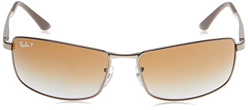 Ray-ban Mod. 3498 - Gafas de sol para hombre, color gris (matte gunmetal/grey gradient brown polar), talla 64
