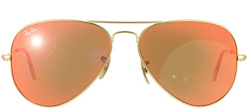 Ray-Ban RB3025 112/69 destello naranja grande oro mate 62mm aviador grandes gafas de aviador de metal