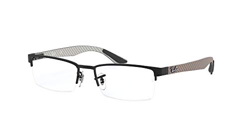 Ray-Ban - RX 8412,Geométrico metal hombre, Negro, 52 mm