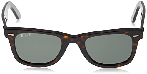Ray Ban Wayfarer, Gafas de Sol Polarizado Unisex, Negro (Black/Crystal Green Polarized), 50
