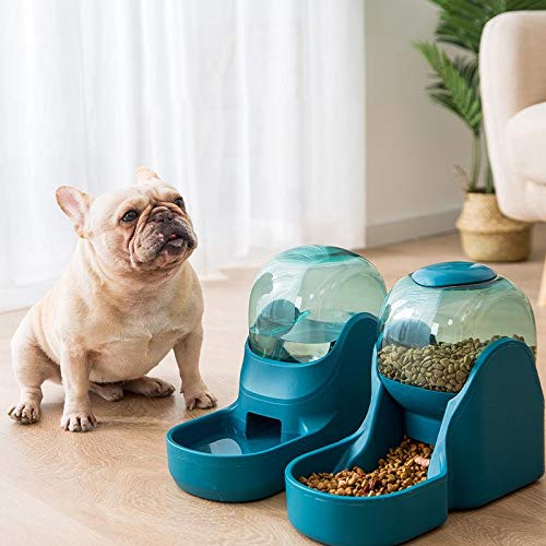 Rayber Comida automática y dispensador de agua para gatos y perros, 3,8 l, comedero automático para gatos y perros, 1 dispensador de agua y 1 alimentador automático para mascotas, color naranja