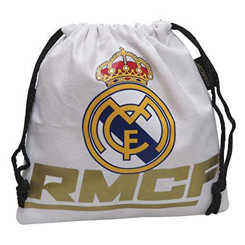 Real Madrid Saco de merienda Bolsa de Gimnasio Fitness y Ejercicio Infantil, Juventud Unisex, Multicolor (Multicolor), Talla Única