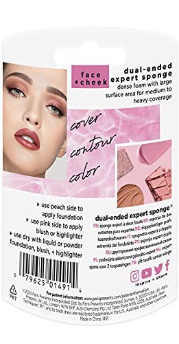 REAL TECHNIQUES Dual-Ended Expert Sponge - Esponja Doble Acabado, Rosa/ Naranja