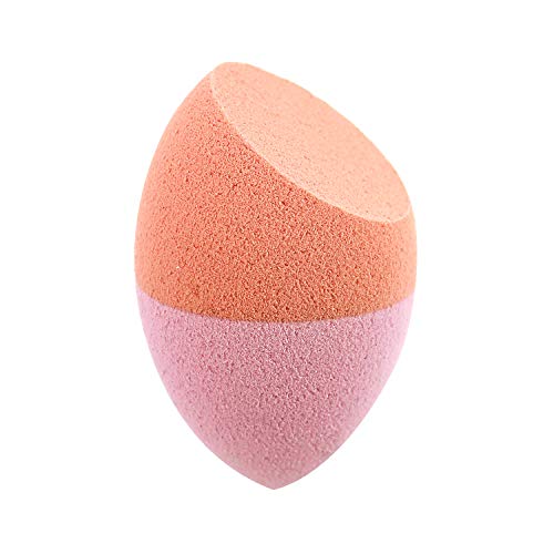 REAL TECHNIQUES Dual-Ended Expert Sponge - Esponja Doble Acabado, Rosa/ Naranja