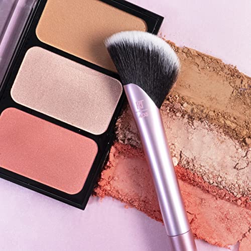Real Techniques rebel edge™ — Brocha biselada para maquillaje de rostro, tamaño medio, multiusos