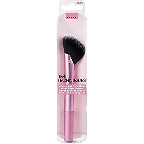 Real Techniques rebel edge™ — Brocha biselada para maquillaje de rostro, tamaño medio, multiusos
