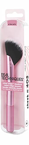 Real Techniques rebel edge™ — Brocha biselada para maquillaje de rostro, tamaño medio, multiusos