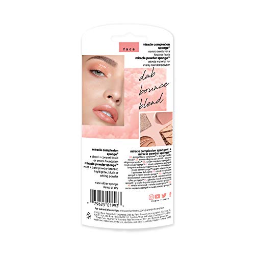 REAL TECHNIQUES - Set de 2 Esponjas para Maquillaje Facial - Incluye 1 Esponja Miracle Complexion + 1 Esponja Miracle Powder - Para Aplicar Todo Tipo de Maquillajes - Sin Látex - Diseño Profesional