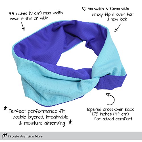 Red Dust Active Diadema Deportiva, Reversible – Absorbe la Humedad - Antideslizante – Banda elástica Absorbente - Ideal para Entrenamientos de Fitness