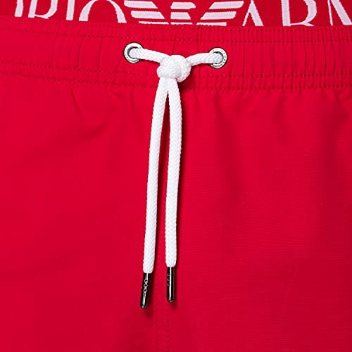 Red Emporio Armani Swimwear Bermuda Logoband Traje de baño, Black, 46 para Hombre