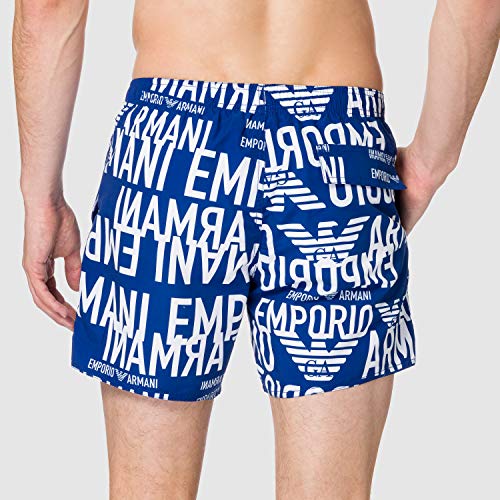 Red Emporio Armani Swimwear Boxer All Over Graphic Logo Traje de baño, Black, 46 para Hombre