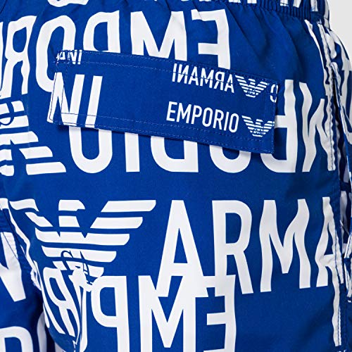 Red Emporio Armani Swimwear Boxer All Over Graphic Logo Traje de baño, Black, 46 para Hombre