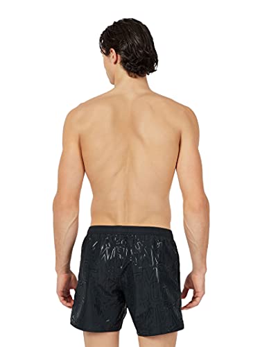 Red Emporio Armani Swimwear Boxer All Over Tonal Logo Traje de baño, Black, 50 para Hombre