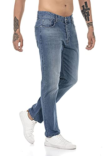 Redbridge Vaqueros para Hombre Jeans Denim Pants Estilo Straight Cut Azul W36L32