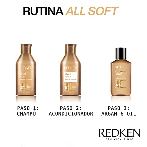 Redken | Aceite de Argán Hidratante, Tratamiento sin aclarado para Cabello Seco y Frágil, All Soft, 90 ml