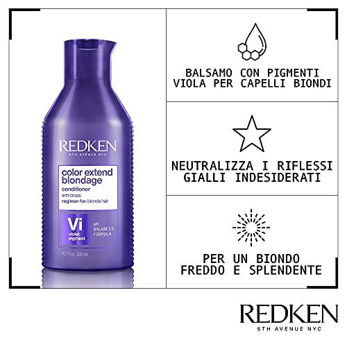 Redken | Acondicionador para el Cuidado del Color para Cabello Rubio, Color Extend Blondage, 500 ml