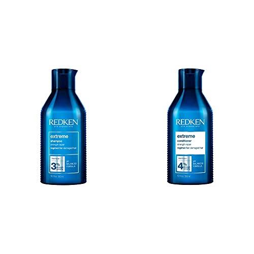 REDKEN Champú Extreme para Cabello Dañado, 300 ml + Acondicionador Extreme para Cabello Dañado, 300 ml