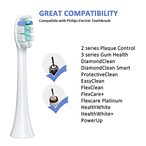 REDTRON Recambios Cepillo compatible con Philips ProResults, Set de 8 Cabezales de Recambio compatible con HealthyWhite, FlexCare Platinum, EasyClean, HydroClean, PowerUp, Dureza media