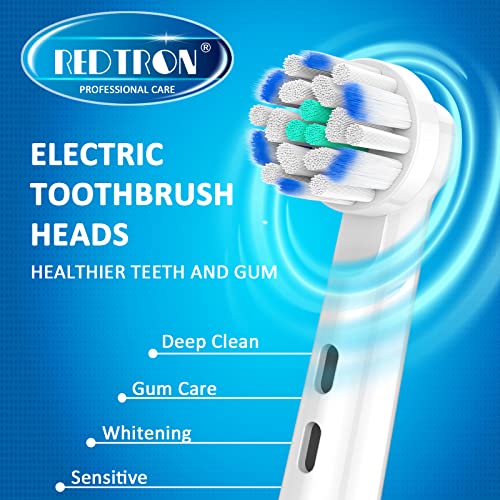 REDTRON recambios de los cabezales de cepillos, compatible con Oral B, paquete de 8 cabezales de cepillo de dientes eléctricos compatibles con Sensitive Clean-style2