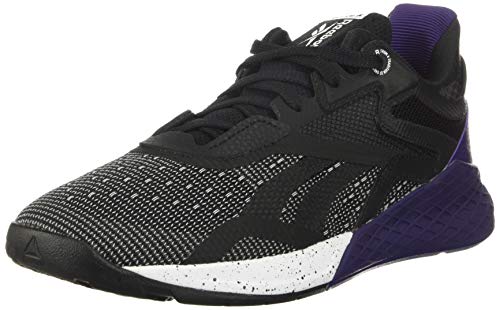 Reebok Men's Nano X Training Shoe, Black/White/Orchid, 6.5 M US