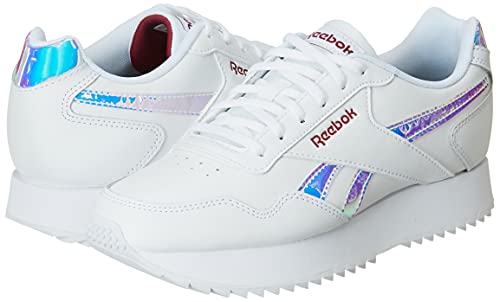 Reebok Royal Glide Ripple Doub, Zapatillas de Deporte Mujer, Cloud White/Punch Berry/Cloud White, 38 EU