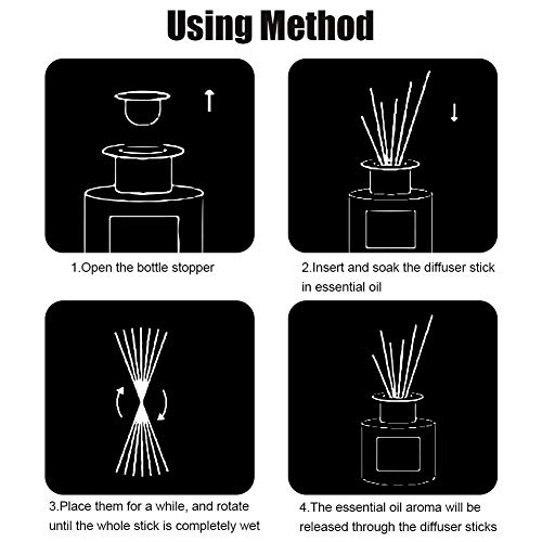 Reed Diffuser, 100 Piezas 25cm Repuesto de Difusores de Láminas Sin Perfume Ambiental Fragancia Reemplazo del Difusor de Aroma de para El Hogar, con 5 Bolas de Ratán
