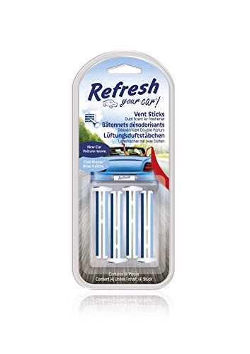 Refresh Your Car - Ambientador de Coche con Fragancia, Olor y Esencias a Coche Nuevo (New Car), Ambientador de Rejilla y Conductos del Aire Acondicionado