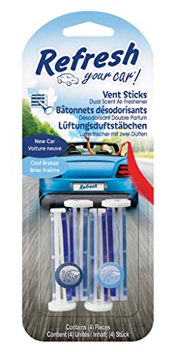 Refresh Your Car - Ambientador de Coche con Fragancia, Olor y Esencias a Coche Nuevo (New Car), Ambientador de Rejilla y Conductos del Aire Acondicionado