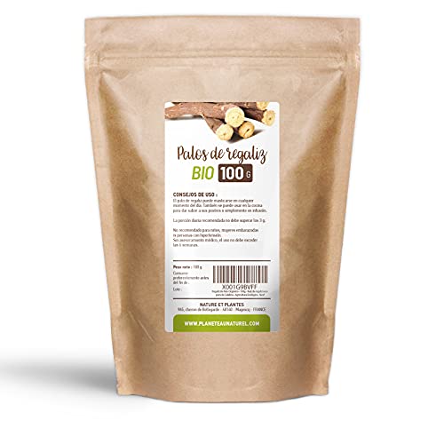 Regaliz de Palo Orgánico - 100g - Raíz de regaliz seca pura de Calabria - Agricultura Ecológica