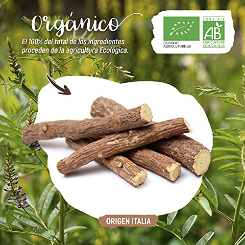 Regaliz de Palo Orgánico - 100g - Raíz de regaliz seca pura de Calabria - Agricultura Ecológica