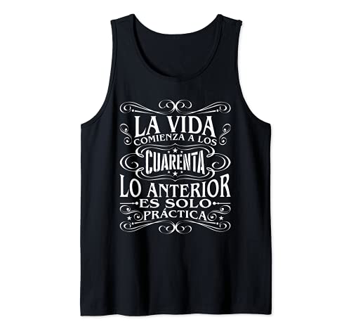 Regalo para 40 años Hombre Mujer Cumpleano Feliz Cuarenta Camiseta sin Mangas