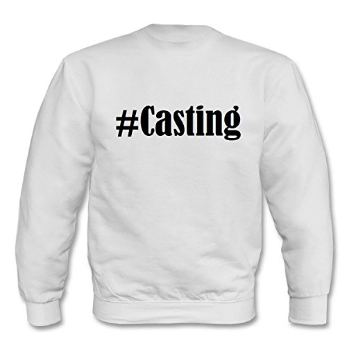 Reifen-Markt Sudadera Hashtag #Casting para mujer, hombre y niños en los colores negro, blanco y azul con impresión Blanco Hombre Small