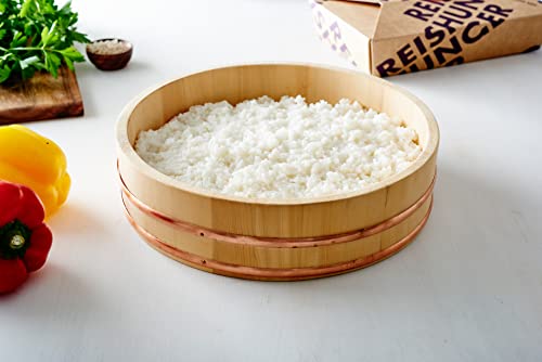 Reishunger Hangiri, Cuenco de Madera para Profesionales (diámetro de 39 cm) – Disponible en 30 cm hasta 60 cm, para arroz Sushi