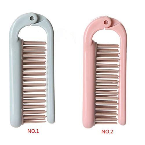 Rekkles Herramienta de Masaje del Cuero cabelludo plástico del Cepillo de Pelo Cepillo de Pelo Plegable portátil de Viaje de Bolsillo de peluquería y estética Anti estática del Pelo