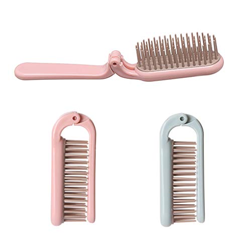 Rekkles Herramienta de Masaje del Cuero cabelludo plástico del Cepillo de Pelo Cepillo de Pelo Plegable portátil de Viaje de Bolsillo de peluquería y estética Anti estática del Pelo