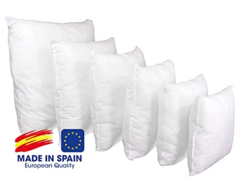 Relleno Cojín 40x40 2 Unidades Antiácaros Extra Densidad, Lavable, Efecto Nube, hipoalergénicos para Rellenos, Cojines de Sofá o Cama, Almohada Fibra Hueca Siliconada
