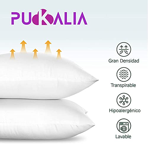 Relleno Cojín 45x45 2 Unidades Antiácaros Extra Densidad, Lavable, Efecto Nube, hipoalergénicos para Rellenos, Cojines de Sofá o Cama, Almohada Fibra Hueca Siliconada
