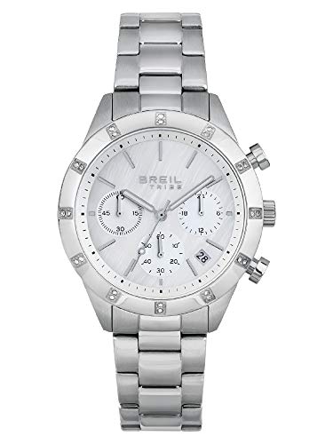 Reloj BREIL colección Dazzle Esfera monocromática Movimiento cronógrafo de Cuarzo y Brazalete de Acero para Mujer