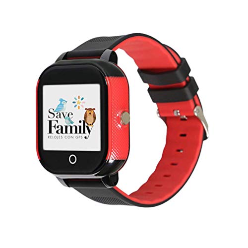 Reloj con GPS para niños Save Family Modelo Junior Acuático IP67. Smartwatch juvenil. Botón SOS, anti-bullying, chat privado, modo colegio, llamadas y mensajes. APP propia. Negro.