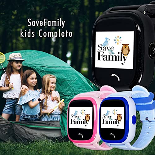 Reloj con GPS para niños SaveFamily Infantil Completo Acuático IP67. Smartwatch con Botón SOS, Anti-Bullying, Chat Privado, Modo Colegio, Llamadas y Mensajes. App SaveFamily. Incluye Cargador. Rosa.