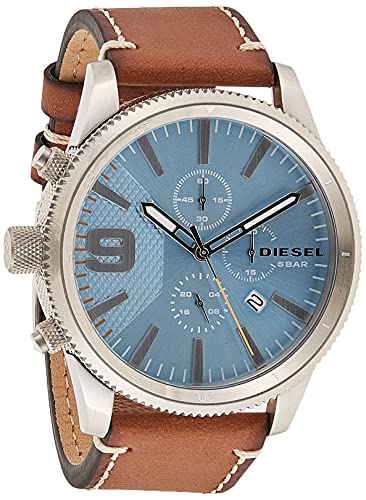 Reloj Diesel Rasp Chrono de acero inoxidable para hombre con correa de piel