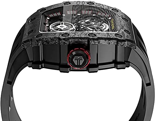 Reloj Hombre TSAR BOMBA Reloj de Pulsera Mecánico Automático Diseño Tonneau Caja de Acero Inoxidable 316 para Hombre Reloj Militar Impermeable de 50M Reloj Deportivo de Lujo Regalo Hombre