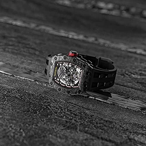 Reloj Hombre TSAR BOMBA Reloj de Pulsera Mecánico Automático Diseño Tonneau Caja de Acero Inoxidable 316 para Hombre Reloj Militar Impermeable de 50M Reloj Deportivo de Lujo Regalo Hombre