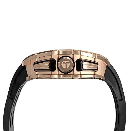 Reloj Hombre TSAR BOMBA Tonneau Lujo Relojes de Pulsera Cristal de Zafiro Movimiento Cuarzo Japonés Correa de Caucho Resistente al Agua 50M Cronógrafo Diseño Luminoso Hombres